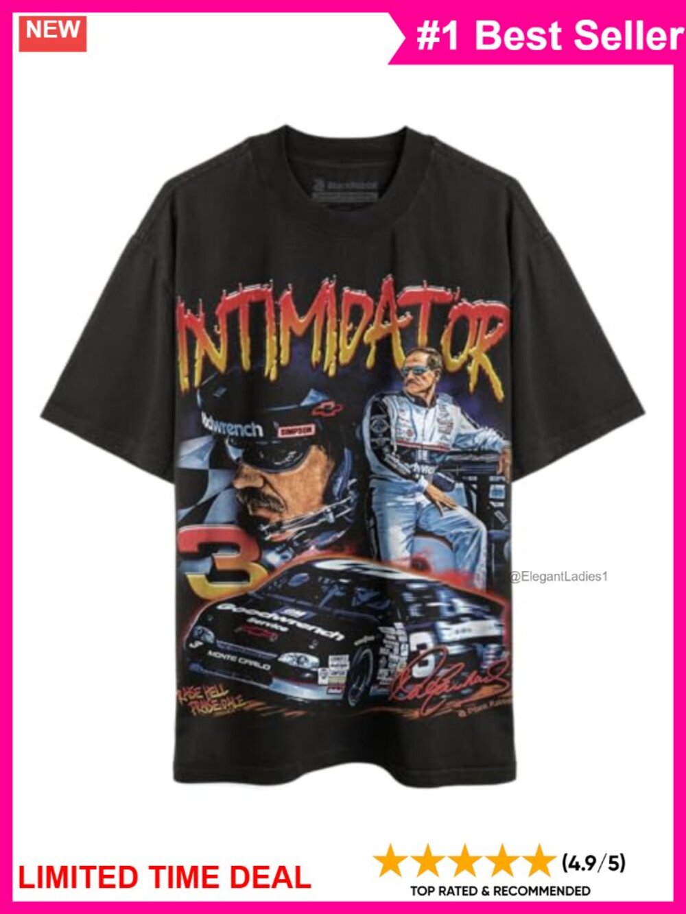 Oversized Heavyweight Streetwear Tee Vintage Racing Graphic
